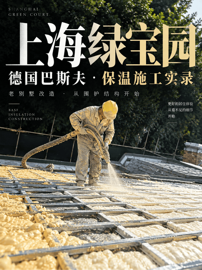 成都上海绿宝园老别墅改造案例｜德国巴斯夫屋面保温施工